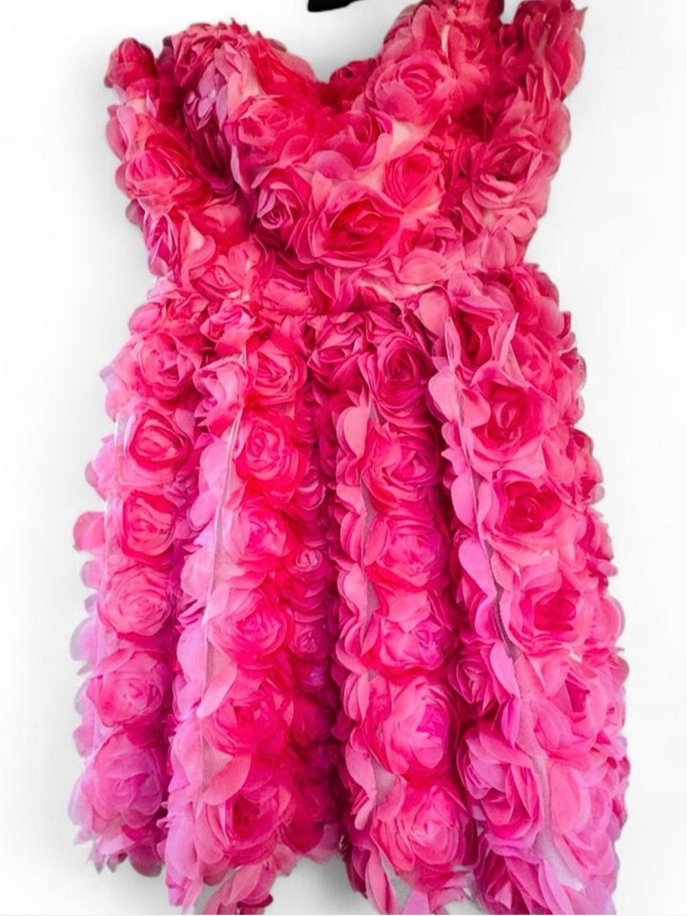 Dress the Population Sasha Strapless Rosette Mini Dress Pink Blush NWT Size L - Picture 3 of 12